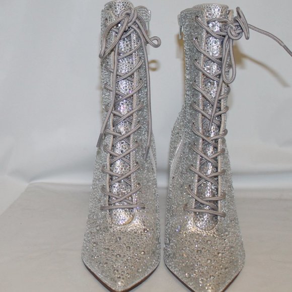 |Steve Madden VALENCY-R RHINESTONES  CRYSTAL Booties Ankle Boot Shoes Heels - Picture 5 of 11